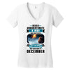 Never Underestimate A Man Who Watches Lost in Space And Was Born in De Women's V-Neck T-Shirt