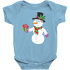 smiling snowman holding out christmas Baby Onesie