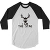 i am the stag stag night hen wedding mens 3/4 Sleeve Shirt