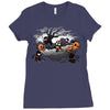 oblivious ninja trick or treat Ladies Fitted T-Shirt