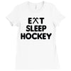 eat sleeo hockey Ladies Fitted T-Shirt
