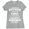 Super Cool Mimi Of A Freaking Awesome Granddaughter Ladies Fitted T-Shirt