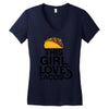 This Girl Loves Tacos Women's V-Neck T-Shirt