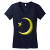 gay pride star and crescent Women's V-Neck T-Shirt