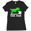 dino fast food  fun Ladies Fitted T-Shirt