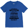 Super Cool Stepdad Of A Freaking Awesome Granddaughter V-Neck Tee