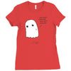 sad ghost Ladies Fitted T-Shirt