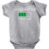 low battery introvert pun humor Baby Onesie