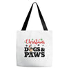 christmas dogs and paws Tote Bags