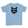 meow or never cat Youth Tee
