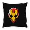 iron skull Throw Pillow