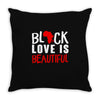 black love is beautiful Throw Pillow