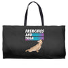 frenchies and yoga Weekender Totes