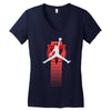 basketball jump Women's V-Neck T-Shirt