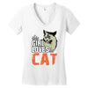 This Girl Loves Her Cat Women's V-Neck T-Shirt