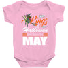 Halloween Kings Are Born In May Baby Bodysuit