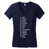 beard length chart funny professor grandpa mustache humor Women's V-Neck T-Shirt