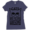 cats are fucking awesome Ladies Fitted T-Shirt
