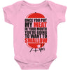 once you put my meat in your mouth t shirt tee funny grilling cook che Baby Onesie