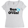 Bun in the Oven with Heart Baby Boy Women's Triblend Scoop T-shirt