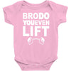 bro do you even lift baseball raglan Baby Onesie