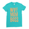 wife mom boss Ladies Fitted T-Shirt