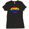 lips  rainbow lgbt gay culture Ladies Fitted T-Shirt