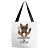 champagne and caviar Tote Bags