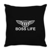 boss life hip hop music rick ross maybach cool dope mens tshirt black Throw Pillow