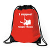 i support single moms Drawstring Bags