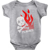skull &amp; flames Baby Onesie
