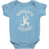 runs with scissors Baby Onesie