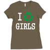 i recycle girls slogan text funny baseball jersey Ladies Fitted T-Shirt
