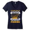 Sit In Church And Think About Fishing Women's V-Neck T-Shirt