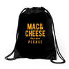 mac and cheese please Drawstring Bags