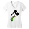 mickey puke Women's V-Neck T-Shirt