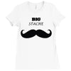 big stache Ladies Fitted T-Shirt