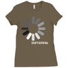 buffering  funny retro loading computer console fashion party Ladies Fitted T-Shirt