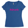 #drunk hashtag neon pink Women's Triblend Scoop T-shirt