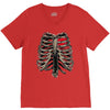 ribcage and heart V-Neck Tee