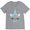 birthday unicorn family series dad V-Neck Tee