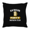 bachelor party drinking team wedding groomsmen bridal funny Throw Pillow