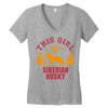 This Girl Loves Siberian Husky Women's V-Neck T-Shirt