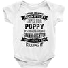 Super Cool Poppy Of A Freaking Awesome Granddaughter Baby Onesie
