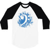 bass clef in blue 3/4 Sleeve Shirt