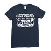 I Love Someone with Lung Cancer to The Moon and Back to Infinity Ladies Fitted T-Shirt
