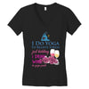 yoga and wine Women's V-Neck T-Shirt