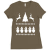 christmas scene reindeer funny Ladies Fitted T-Shirt