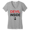 devil inside Women's V-Neck T-Shirt