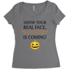 show your real face, halloween is coming Women's Triblend Scoop T-shirt